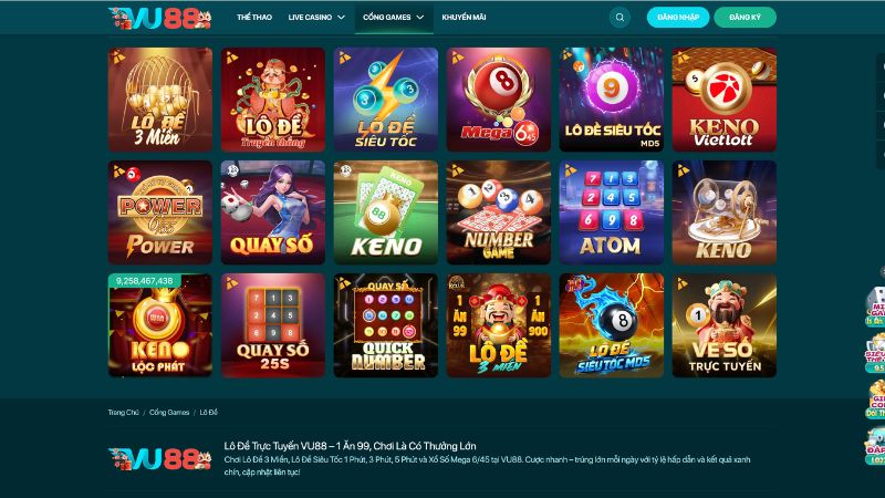 Hình thức chơi lô đề trên nhà cái VU88