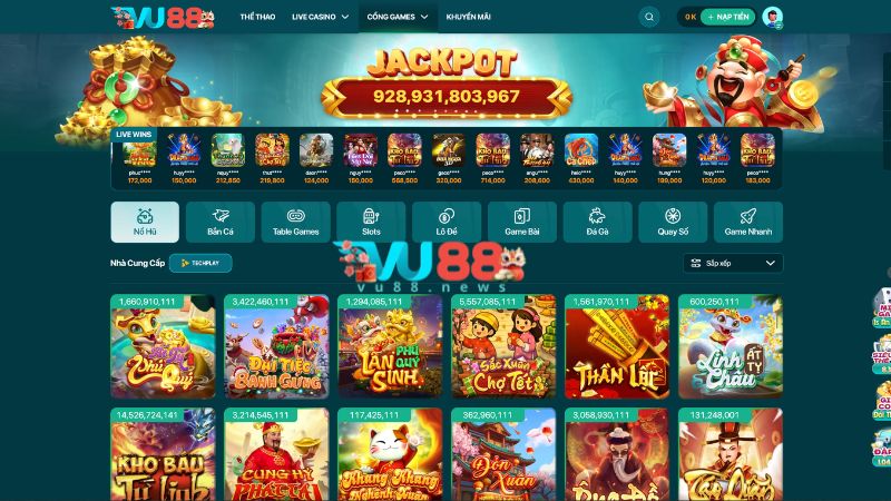 Giới thiệu về sảnh game nổ hũ VU88