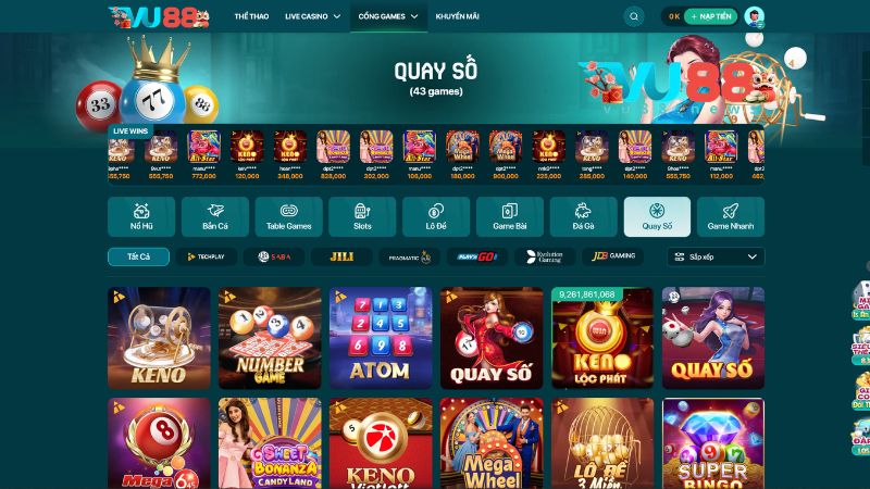 Top những ưu điểm của sảnh chơi xổ số VU88