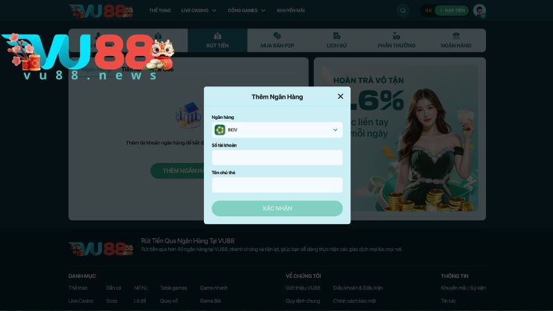 Hướng dẫn rút tiền VU88 nhanh chóng
