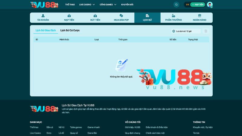 Những lưu ý khi nạp tiền và rút tiền VU88