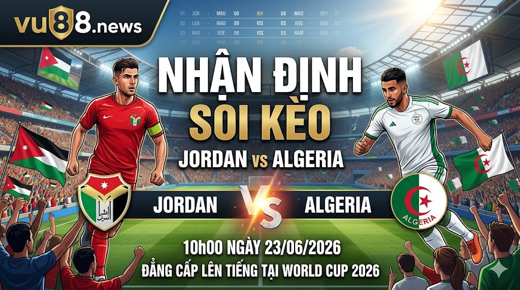 Nhận Định Soi Kèo Jordan vs Algeria 10h00 Ngày 23/06/2026: Đẳng Cấp Lên Tiếng Tại World Cup 2026