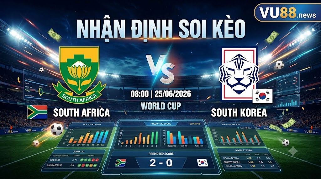 Nhận định soi kèo South Africa vs South Korea 08h 00 ngày 25/06/2026 – World Cup