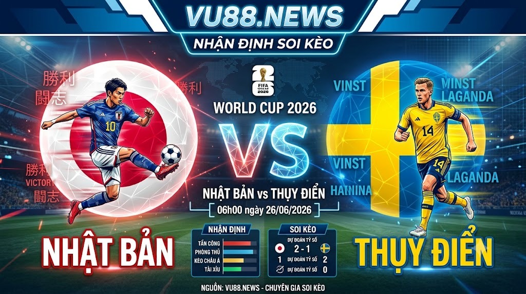 Nhận định soi kèo Nhật Bản vs Thụy Điển 06h00 ngày 26/06/2026 – World Cup 2026