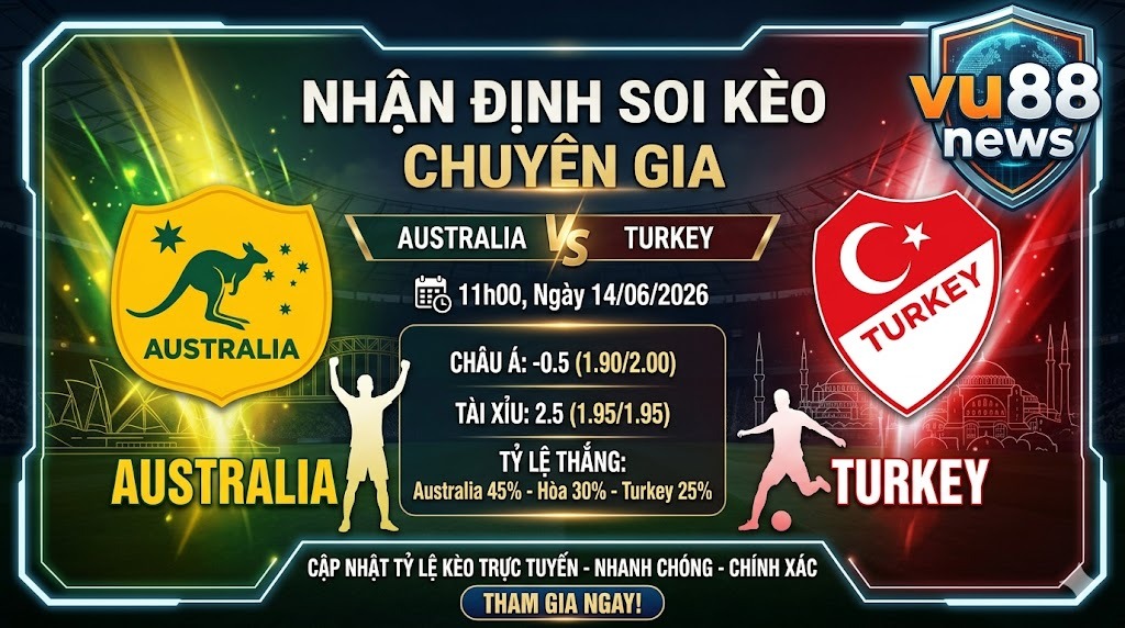 Nhận Định Soi Kèo Australia vs Turkey 11h00 Ngày 14/06/2026