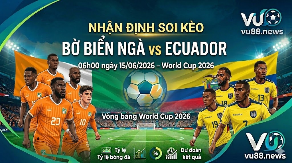 Nhận định soi kèo Bờ Biển Ngà vs Ecuador 06h00 ngày 15/06/2026