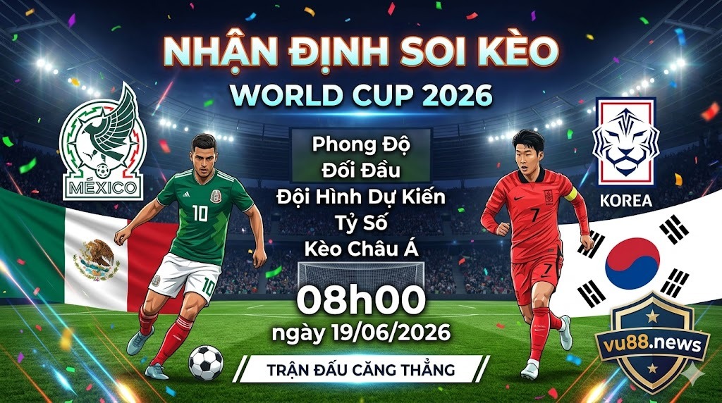 Nhận định soi kèo Mexico vs Hàn Quốc 08h00 ngày 19/06/2026 – World Cup 2026