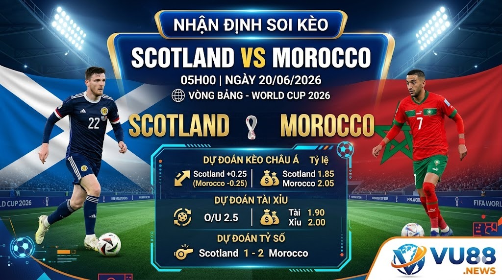 Nhận định soi kèo Scotland vs Morocco 05h00 ngày 20/06/2026 – World Cup 2026