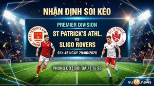 Nhận định soi kèo St Patrick's Athl. vs Sligo Rovers 01h 45 ngày 20/06/2026 – Premier Division