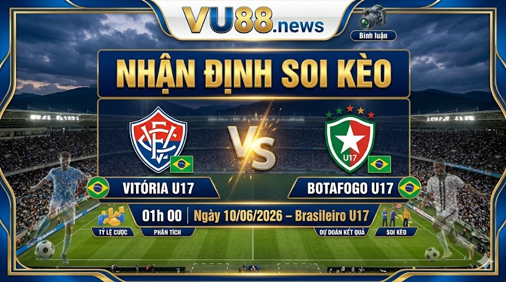 Nhận định soi kèo Vitoria U17 vs Botafogo U17 01h 00 ngày 10/06/2026 – Brasileiro U17